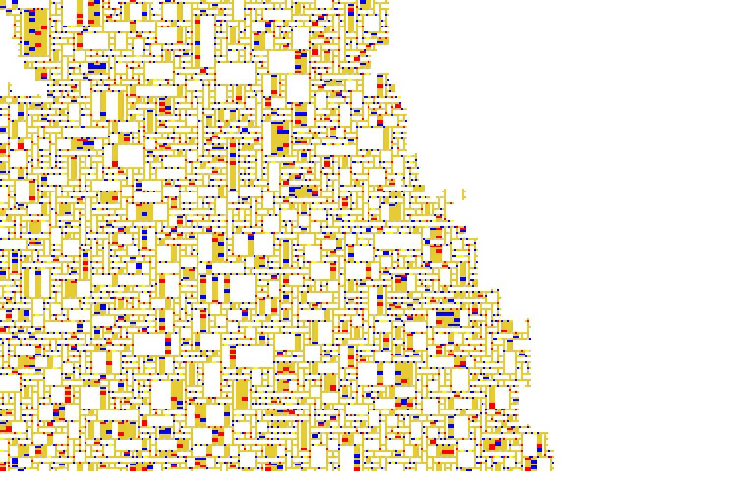 "Mondrian" variation I: Wave Function Collapse