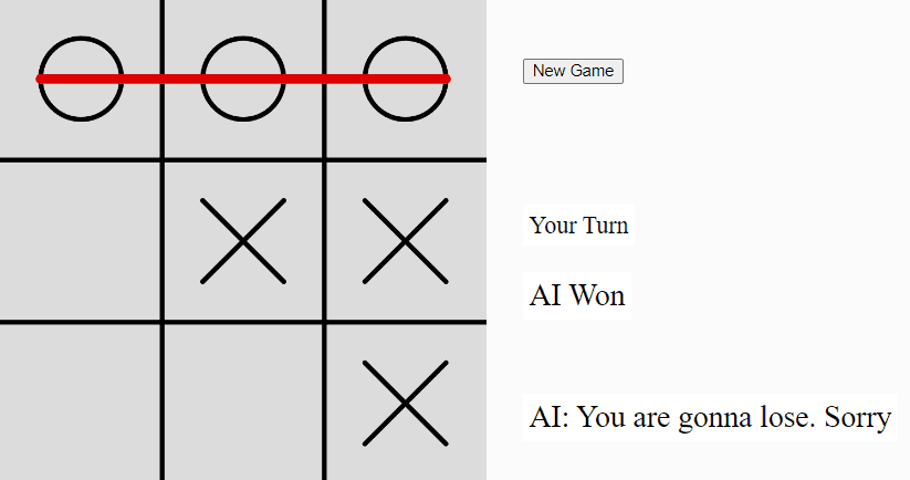 Tic-Tac-Toe PvsAI Minimax with alpha-beta pruning